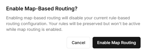 Confirm map-based routing